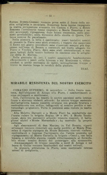 Il diario della nostra guerra : bollettini ufficiali dell'esercito e della marina